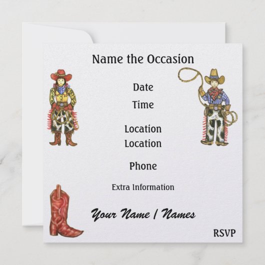 Wild-West-Party - SRF Einladung (Rückseite)