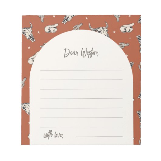 Wild West Party Time Capsupad Notepad Notizblock (Vorderseite)