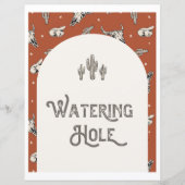 Wild West Party | Zeichen für das Wasserloch (Vorderseite)