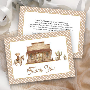 Wild West Ranch Rodeo Kleiner Cowboy Baby Shower Dankeskarte