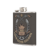 Wild West Revolver Horseshoe Western Cowboy Saloon Flachmann (Links)