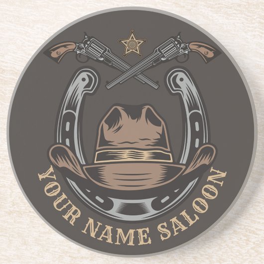 Wild West Revolver Horseshoe Western Cowboy Saloon Getränkeuntersetzer