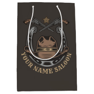 Wild West Revolver Horseshoe Western Cowboy Saloon Mittlere Geschenktüte
