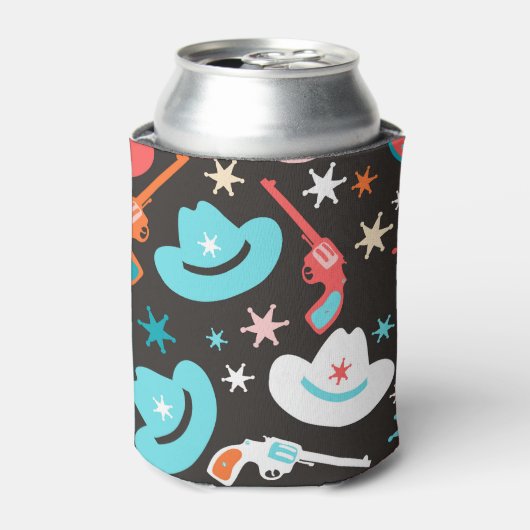 Wild West, Revolvers Cowboy Pattern. Dosenkühler (Kanne Vorderseite)