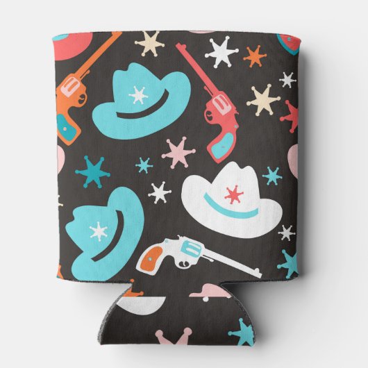 Wild West, Revolvers Cowboy Pattern. Dosenkühler (Rückseite)