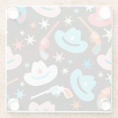 Wild West, Revolvers Cowboy Pattern. Glasuntersetzer (Rückseite)