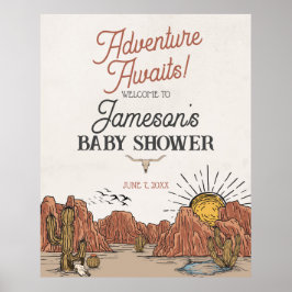 Wild West Rodeo Baby Dusche Begrüßungszeichen Poster