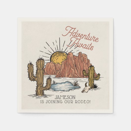 Wild West Rodeo Baby Shower Serviette (Vorderseite)