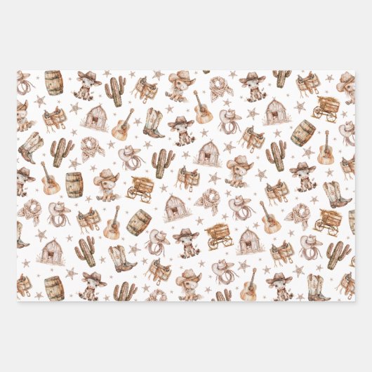 Wild West Rodeo Cowboy Geschenkpapier Set (Vorderseite 2)