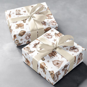 Wild West Rodeo Cowboy Geschenkpapier Set