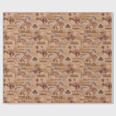 Wild West Rodeo Cowboys Broncos Six Shooters Geschenkpapier (Flach)