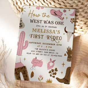 Wild West Rodeo Cowgirl Ranch Western Geburtstag Einladung