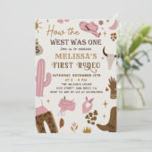 Wild West Rodeo Cowgirl Ranch Western Geburtstag Einladung (Stehend Vorderseite)