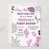 Wild West Rodeo Disco Pink Cowgirl Birthday Party Einladung (Vorderseite)