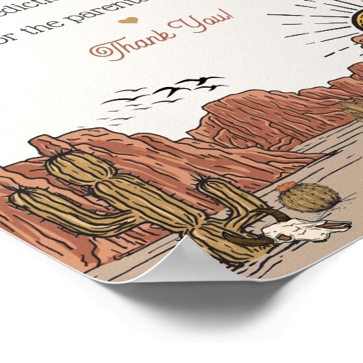 Wild West Rodeo Ratschlag für Babydusche Poster (Ecke)