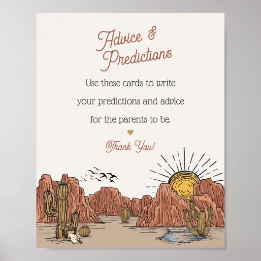 Wild West Rodeo Ratschlag für Babydusche Poster (Vorne)