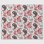 Wild West Rodeo Weihnachten Bandana Paisley Muster Geschenkpapier (Flach)