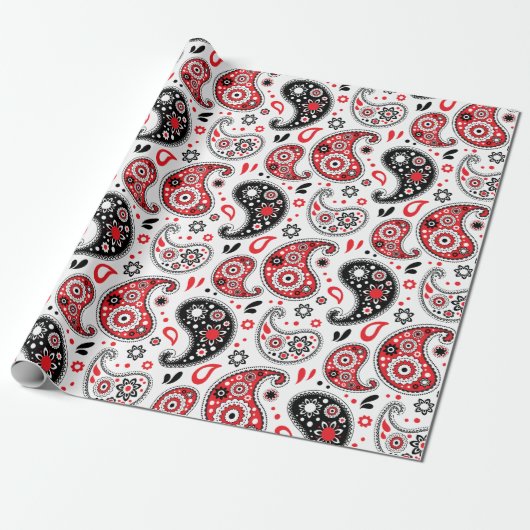 Wild West Rodeo Weihnachten Bandana Paisley Muster Geschenkpapier (Ungerollt)