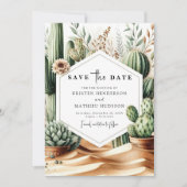 Wild West Romantic Cactus Wedding Save The Date (Vorderseite)