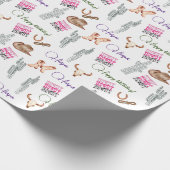 Wild-West-Rosa-Western Geschenkpapier (Ecke)