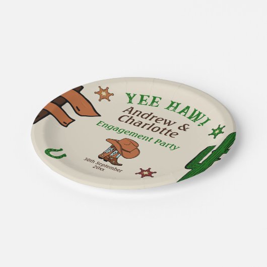 Wild West Rustic Cowboy Western Party Pappteller (Schrägansicht)