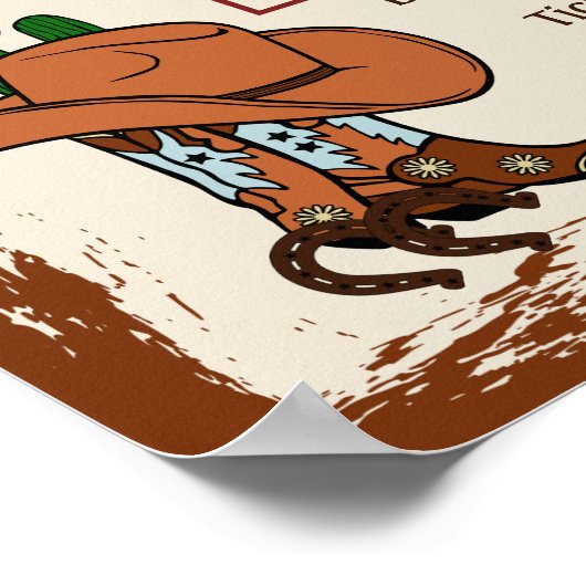 Wild West Rustic Cowboy Western Party QR Code Poster (Ecke)