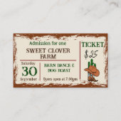 Wild West Rustic Cowboy Western Party Ticket Begleitkarte (Vorderseite)