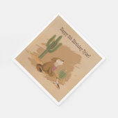 Wild West Rustic Fun Cowboy Birthday Paper Napkin Serviette (Ecke)