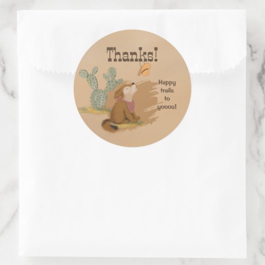 Wild West Rustic Happy Trails Cowboy Runder Aufkleber (Tasche)