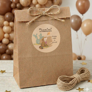 Wild West Rustic Happy Trails Cowboy Runder Aufkleber