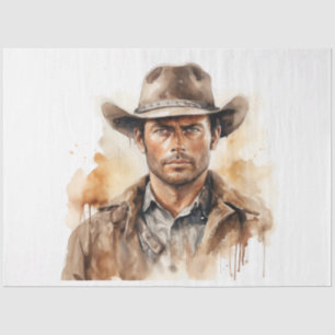 Wild West Rustic Rambler Cowboy Decoupage Seidenpapier
