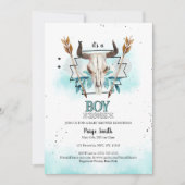 Wild West | Rustikale Schädel- und Pfeile Kinderdu Einladung (Vorderseite)