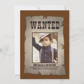 Wild West Saloon Birthday Party Foto Einladung (Rückseite)