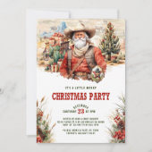 Wild West Santa Cowboy Christmas Invite Einladung (Vorderseite)