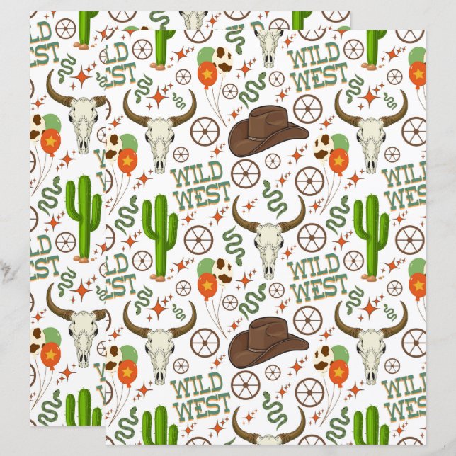 Wild West Scrapbook Paper (Vorne/Hinten)