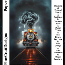 Wild West Steampunk Loco Train CJ6 Scrapbook Paper