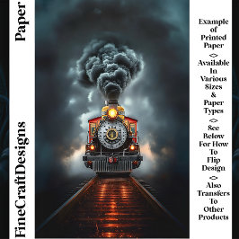 Wild West Steampunk Loco Train CJ6 Scrapbook Paper