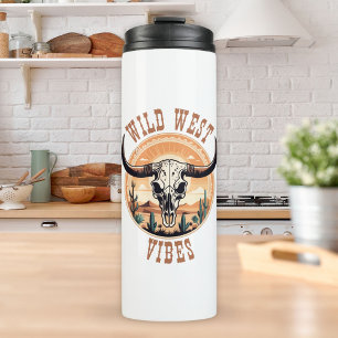 Wild-West-Stimmung Kuh-Schädel Thermosbecher