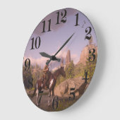 Wild West Sunset for Acrylic Wall Clock Große Wanduhr (Winkel)