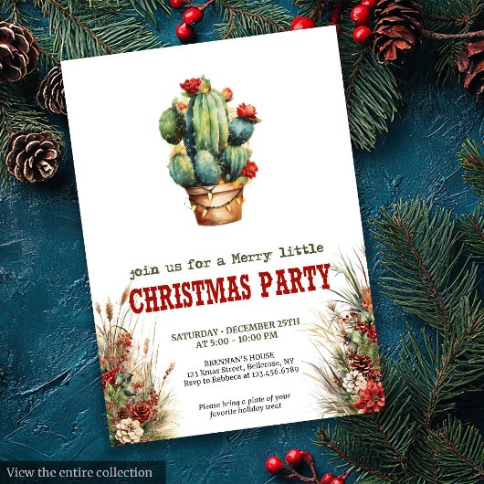 Wild West typography Christmas party digital Einladung