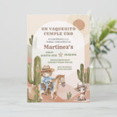 Wild West Vaquerito Cowboy Birthday Spanisch Einladung (Stehend Vorderseite)