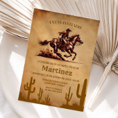 Wild West Vaquero Cowboy Birthday Spanisch Einladung