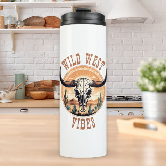 Wild West Vibes Cow Skull Thermosbecher