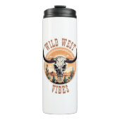Wild West Vibes Cow Skull Thermosbecher (Vorderseite)