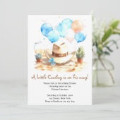 Wild West Watercolor Cowboy Baby Shower Einladung (Stehend Vorderseite)