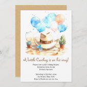 Wild West Watercolor Cowboy Baby Shower Einladung (Vorne/Hinten)
