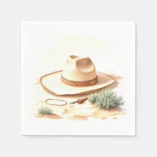 Wild West Watercolor Cowboy Baby Shower Serviette
