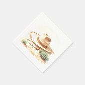 Wild West Watercolor Cowboy Baby Shower Serviette (Ecke)
