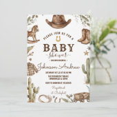 Wild West Western Baby Shower Rodeo Boy Einladung (Stehend Vorderseite)
