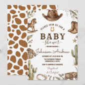 Wild West Western Baby Shower Rodeo Boy Einladung (Vorne/Hinten)